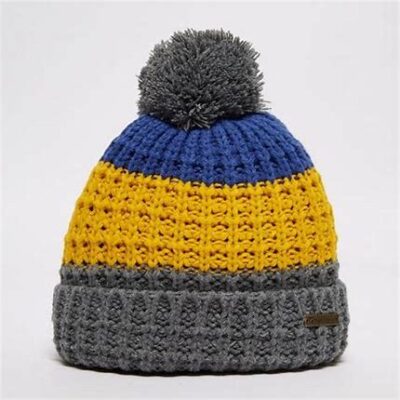 Jack Knit Hat Junior Grey Marl and Yellow